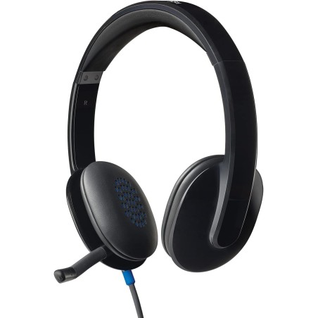 "Logitech H540" USB ausinės, laidinės, biurui / skamb. centrui, 20-20000 Hz, 120 g, juodos ( pažeista pakuotė, prist.1-2d.d.)
