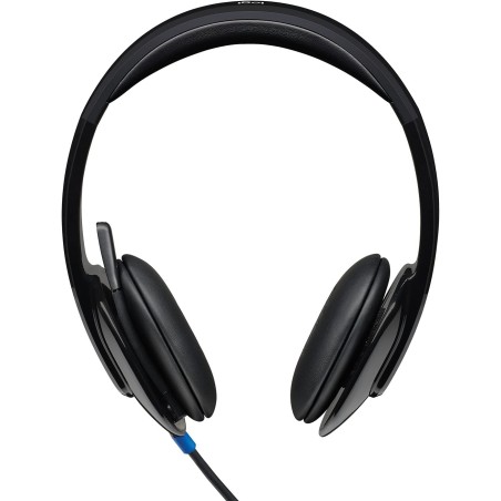 "Logitech H540" USB ausinės, laidinės, biurui / skamb. centrui, 20-20000 Hz, 120 g, juodos ( pažeista pakuotė, prist.1-2d.d.)