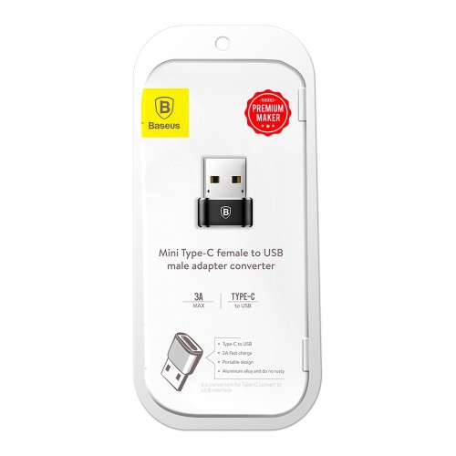 Adapteris Baseus Type-C to USB-A juodas CAAOTG-01