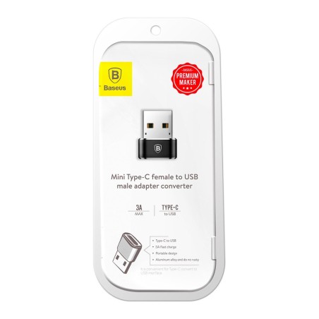 Adapteris Baseus Type-C to USB-A juodas CAAOTG-01