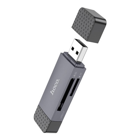 Atminties kortelių skaitytuvas Hoco HB45 USB-C/USB-A 2-in-1 USB2.0 pilkas
