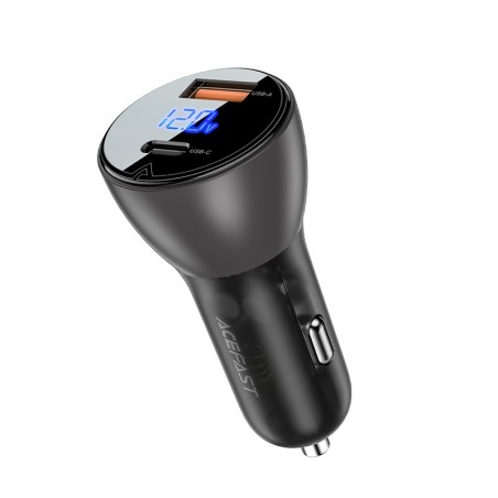 Automobilinis įkroviklis Acefast B6 63W USB-A+USB-C juodas