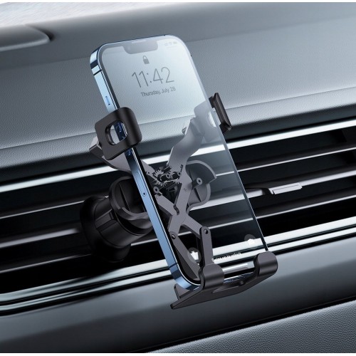 Automobilinis telefono laikiklis Baseus tvirtinamas į ventiliacijos groteles, juodas SUWX010001