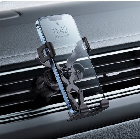 Automobilinis telefono laikiklis Baseus tvirtinamas į ventiliacijos groteles, juodas SUWX010001