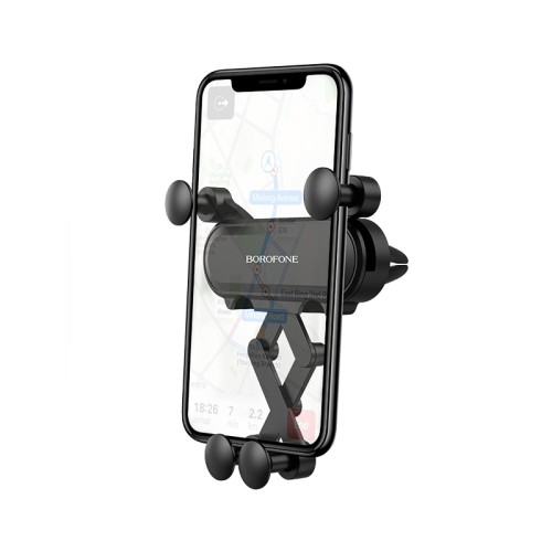 Automobilinis telefono laikiklis Borofone BH19 tvirtinamas ant ventiliacijos grotelių, juodas