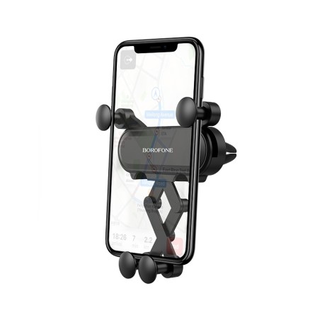 Automobilinis telefono laikiklis Borofone BH19 tvirtinamas ant ventiliacijos grotelių, juodas