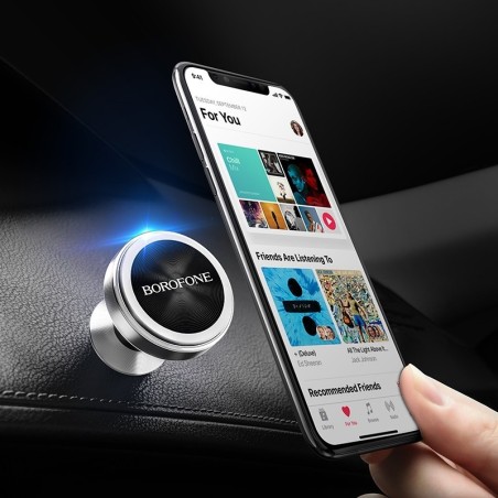 Automobilinis telefono laikiklis Borofone BH5 Platinum, tvirtinamas ant prietaisų skydelio, magnetinis