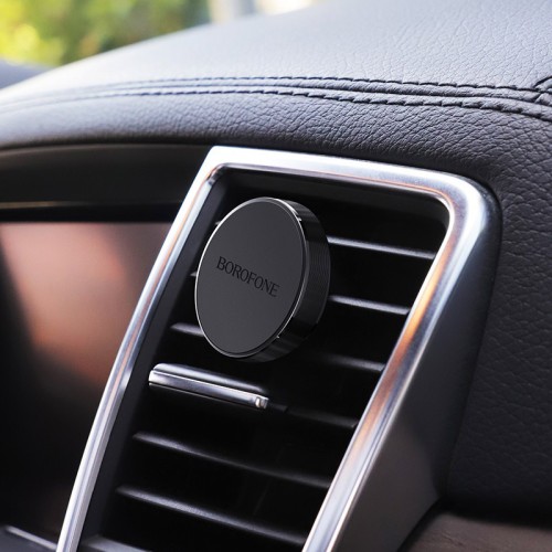 Automobilinis telefono laikiklis Borofone BH8, tvirtinamas ant ventiliacijos grotelių, magnetinis, juodas