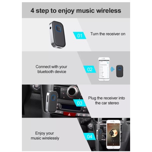 AUX Bluetooth laisvų rankų imtuvas Reach BR-1 juodas