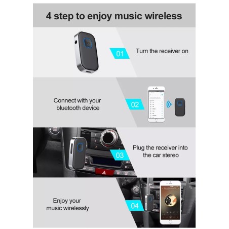 AUX Bluetooth laisvų rankų imtuvas Reach BR-1 juodas