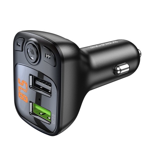 Borofone BC41 Bluetooth MP3 grotuvas/FM bangų moduliatorius (laisvų rankų įranga, microSD, QC3.0 USB-A, USB-A 5V/1A)