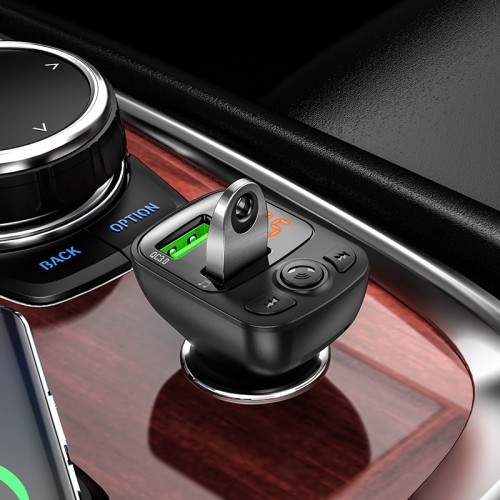 Borofone BC41 Bluetooth MP3 grotuvas/FM bangų moduliatorius (laisvų rankų įranga, microSD, QC3.0 USB-A, USB-A 5V/1A)