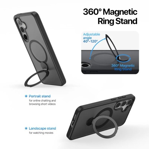 Dėklas Dux Ducis Yind With Magnetic Stand skirtas Samsung S936 S25+ juodas