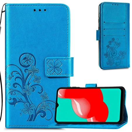 Dėklas Flower Book Samsung A145 A14 4G/A146 A14 5G mėlynas