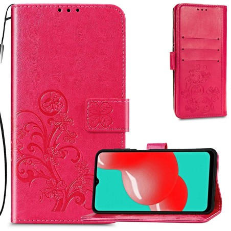 Dėklas Flower Book Samsung A155 A15 4G/A156 A15 5G rožinis-raudonas