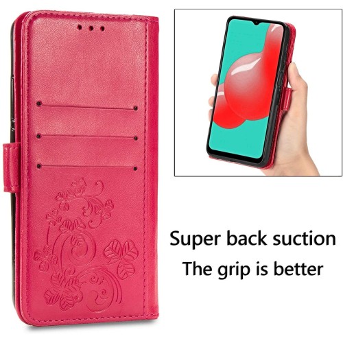 Dėklas Flower Book Samsung A165 A16 4G/A166 A16 5G rožinis-raudonas