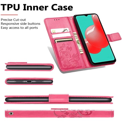 Dėklas Flower Book Samsung A356 A35 5G rožinis-raudonas