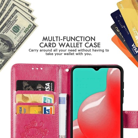 Dėklas Flower Book Samsung A356 A35 5G rožinis-raudonas