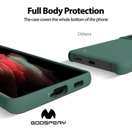 Dėklas Mercury Silicone Case Samsung A356 A35 5G tamsiai žalias