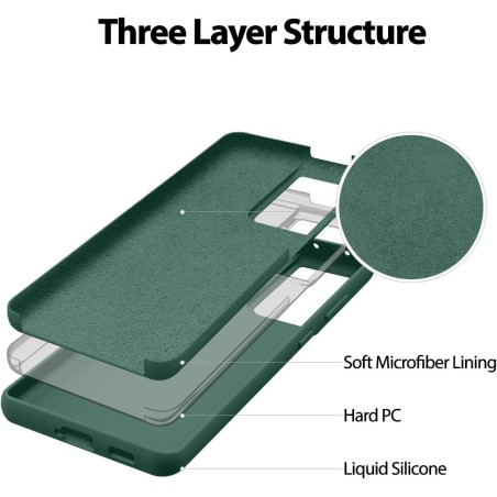 Dėklas Mercury Silicone Case Samsung S931 S25 tamsiai žalias