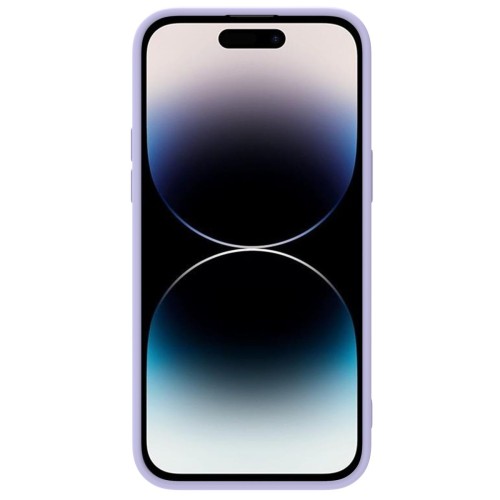 Dėklas Nillkin CamShield Silky Silicone Apple iPhone 15 Plus šviesiai violetinis