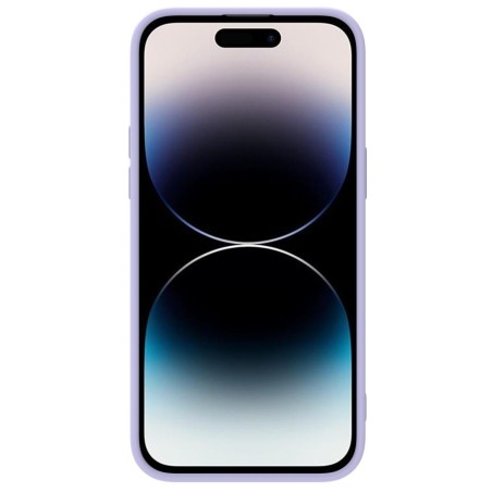 Dėklas Nillkin CamShield Silky Silicone Apple iPhone 15 Plus šviesiai violetinis