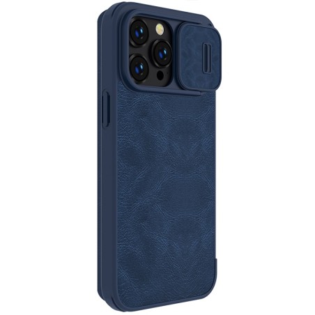 Dėklas Nillkin Qin Pro Leather Apple iPhone 14 Plus mėlynas