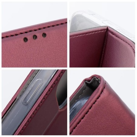 Dėklas Smart Magnetic Samsung A366 A36 5G tamsiai raudonas