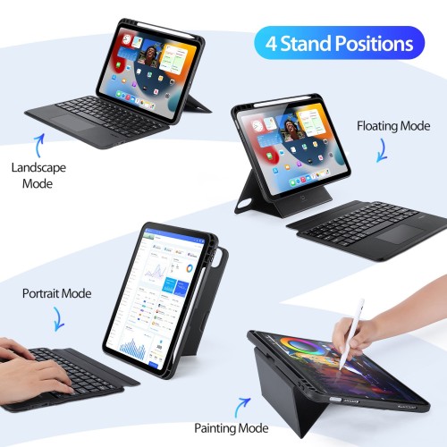 Dėklas su klaviatūra Dux Ducis DK Apple iPad 10.9 2022 juodas
