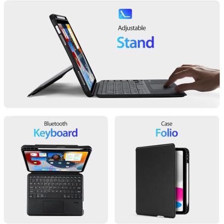 Dėklas su klaviatūra Dux Ducis DK Apple iPad Pro 11 2018/2020/2021/2022 juodas