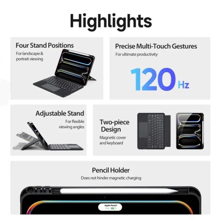Dėklas su klaviatūra Dux Ducis DK Apple iPad Pro 11 2024 juodas
