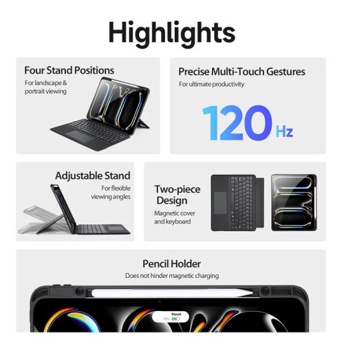 Dėklas su klaviatūra Dux Ducis DK Apple iPad Pro 12.9 2024 juodas