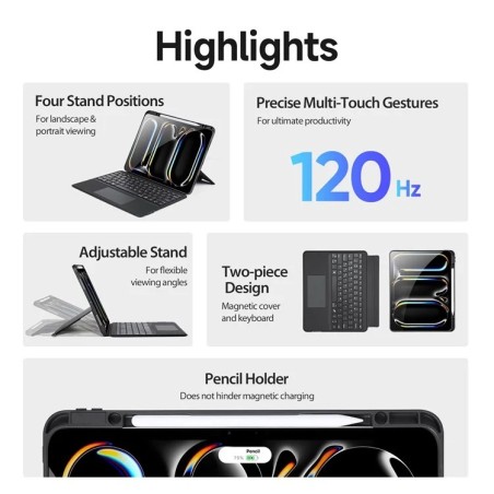 Dėklas su klaviatūra Dux Ducis DK Apple iPad Pro 12.9 2024 juodas