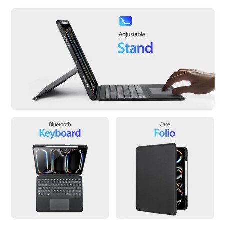 Dėklas su klaviatūra Dux Ducis DK Apple iPad Pro 12.9 2024 juodas