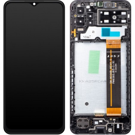 Ekranas Samsung A137 A13 4G 2022 su lietimui jautriu stikliuku ir rėmeliu originalus Black (service pack)