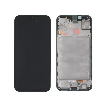 Ekranas Samsung A155 A15 4G/A156 A15 5G su lietimui jautriu stikliuku ir rėmeliu originalus Black (service pack)