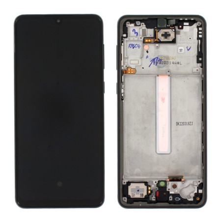 Ekranas Samsung A336 A33 5G su lietimui jautriu stikliuku ir rėmeliu originalus Awesome Black (service pack)