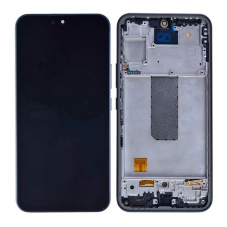Ekranas Samsung A546 A54 5G su lietimui jautriu stikliuku ir rėmeliu Awesome Graphite OLED (real size)