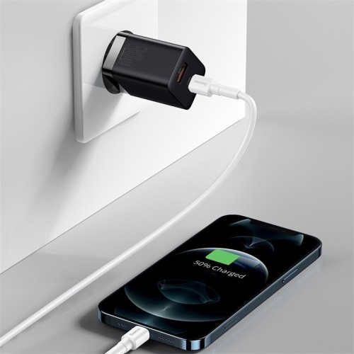 Įkroviklis Baseus Super Si Pro 30W USB-C/USB-A juodas CCSUPP-E01