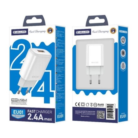 Įkroviklis Jellico EU01 2.4A USB-A baltas