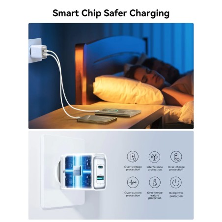 Įkroviklis Joyroom JR-TCF15 30W USB-C/USB-A baltas