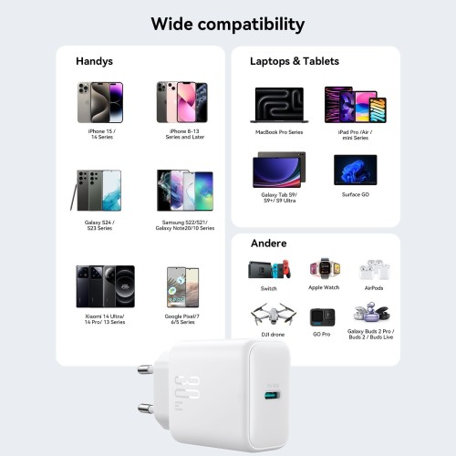 Įkroviklis Joyroom JR-TCF24 30W USB-C baltas