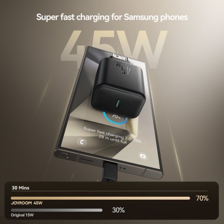 Įkroviklis Joyroom JR-TCG13 45W GaN USB-C juodas