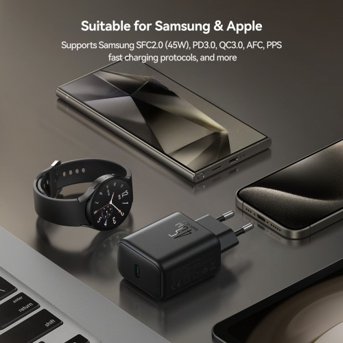 Įkroviklis Joyroom JR-TCG13 45W GaN USB-C juodas