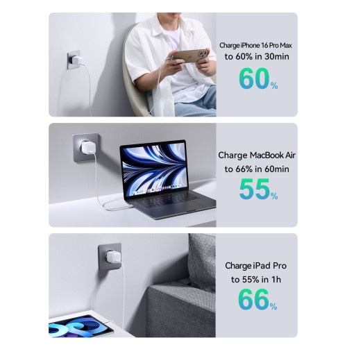 Įkroviklis Joyroom JR-TCG15 30W GaN USB-C baltas