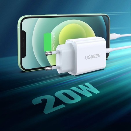 Įkroviklis Ugreen CD137 20W USB-C baltas