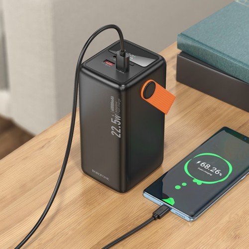 Išorinė baterija Power Bank Borofone BJ66B 22.5W+PD20W 60000mAh juoda
