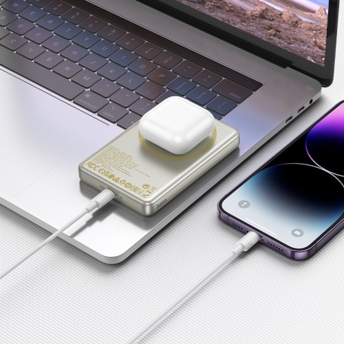 Išorinė baterija Power Bank Hoco Q26A PD20W Magnetic 10000mAh auksinė