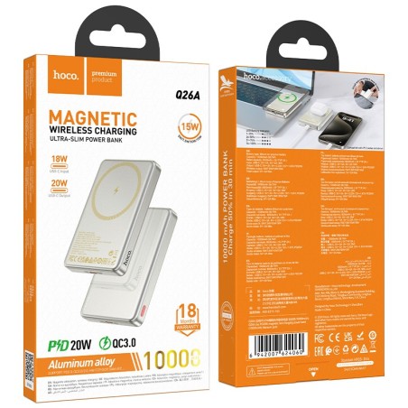 Išorinė baterija Power Bank Hoco Q26A PD20W Magnetic 10000mAh auksinė