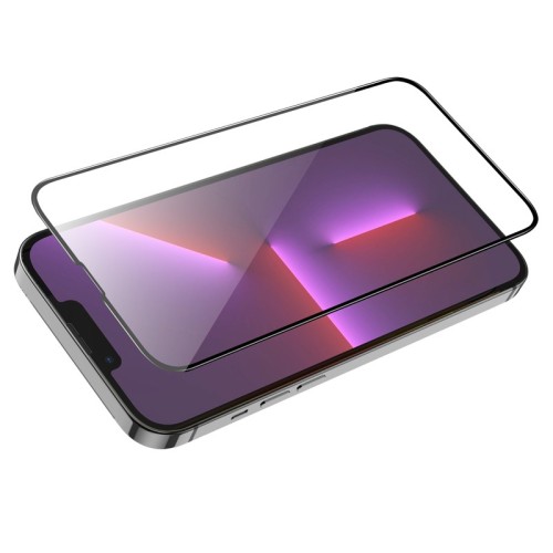 LCD apsauginis stikliukas 5D Full Glue Samsung S901 S22 5G lenktas juodas be išpjovimo